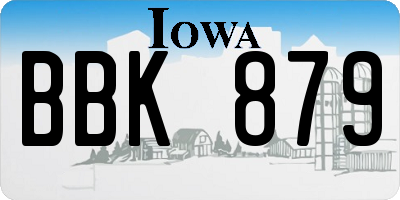 IA license plate BBK879