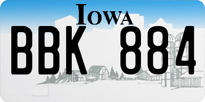 IA license plate BBK884