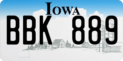 IA license plate BBK889