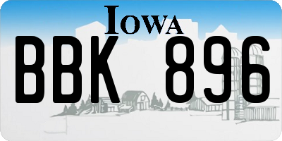 IA license plate BBK896