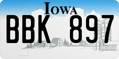 IA license plate BBK897