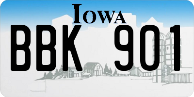 IA license plate BBK901