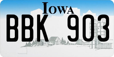 IA license plate BBK903