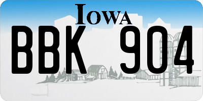 IA license plate BBK904