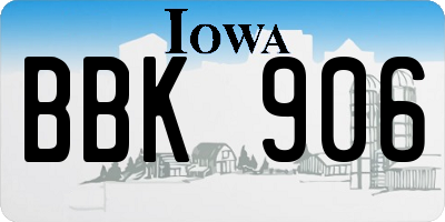 IA license plate BBK906