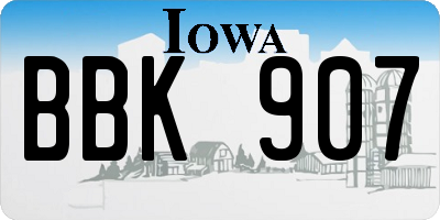 IA license plate BBK907