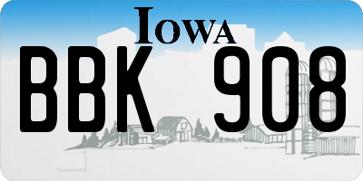 IA license plate BBK908