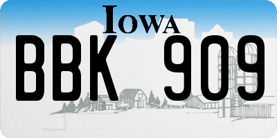 IA license plate BBK909