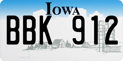 IA license plate BBK912