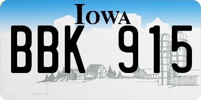 IA license plate BBK915