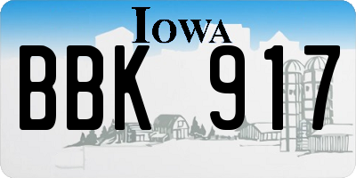 IA license plate BBK917
