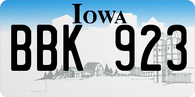 IA license plate BBK923