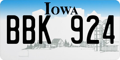 IA license plate BBK924
