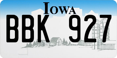 IA license plate BBK927
