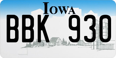 IA license plate BBK930