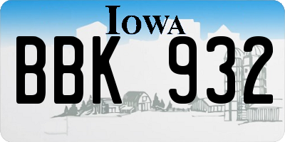 IA license plate BBK932