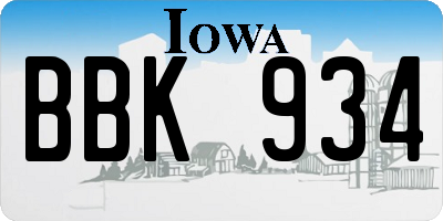 IA license plate BBK934