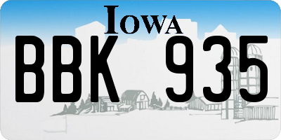 IA license plate BBK935