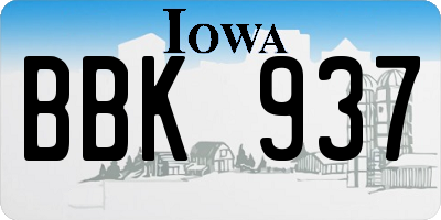 IA license plate BBK937