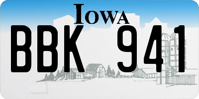 IA license plate BBK941