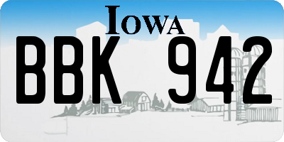 IA license plate BBK942