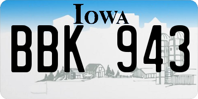 IA license plate BBK943