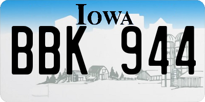 IA license plate BBK944