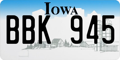 IA license plate BBK945