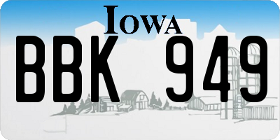 IA license plate BBK949