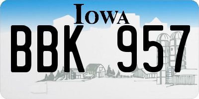 IA license plate BBK957