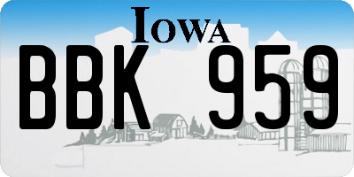 IA license plate BBK959