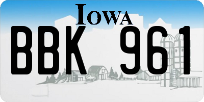 IA license plate BBK961