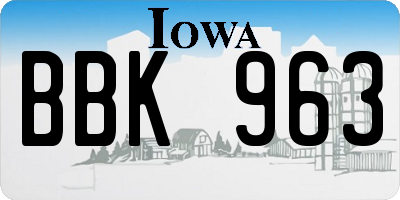 IA license plate BBK963
