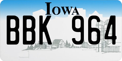 IA license plate BBK964