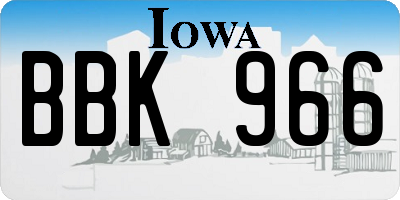 IA license plate BBK966