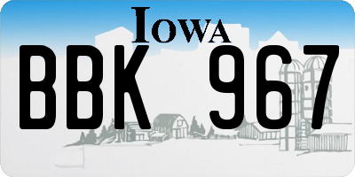 IA license plate BBK967