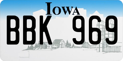 IA license plate BBK969