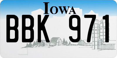 IA license plate BBK971