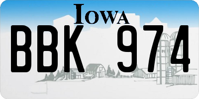 IA license plate BBK974