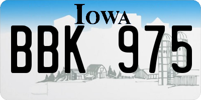 IA license plate BBK975
