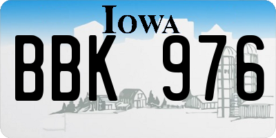 IA license plate BBK976