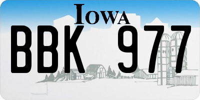 IA license plate BBK977