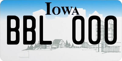 IA license plate BBL000