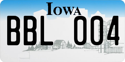 IA license plate BBL004