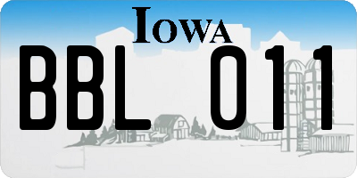 IA license plate BBL011