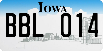 IA license plate BBL014