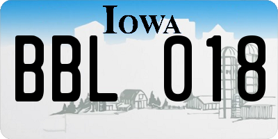 IA license plate BBL018