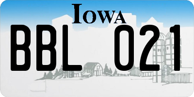IA license plate BBL021