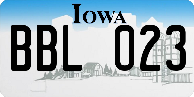 IA license plate BBL023