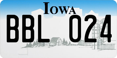 IA license plate BBL024